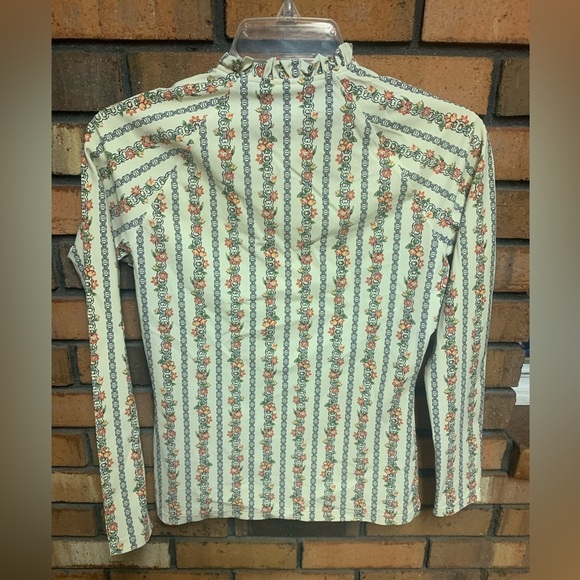 Tory Burch Gemini Link Rose Print Ruffled Surf Shirt - Picture 2 of 5